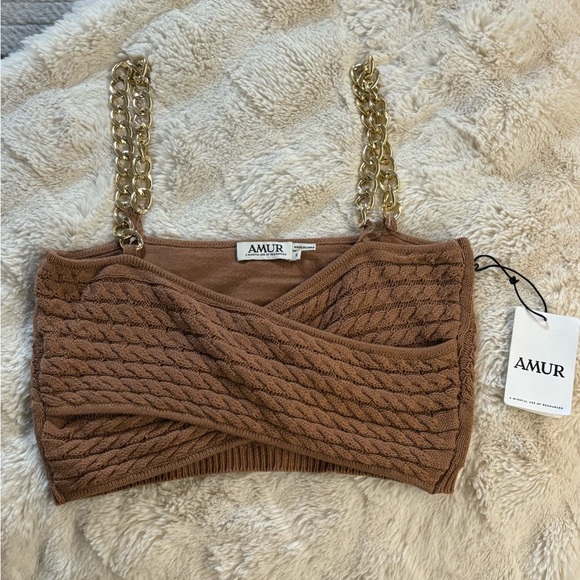 AMUR Cable Knit Crop Top - Picture 1 of 7